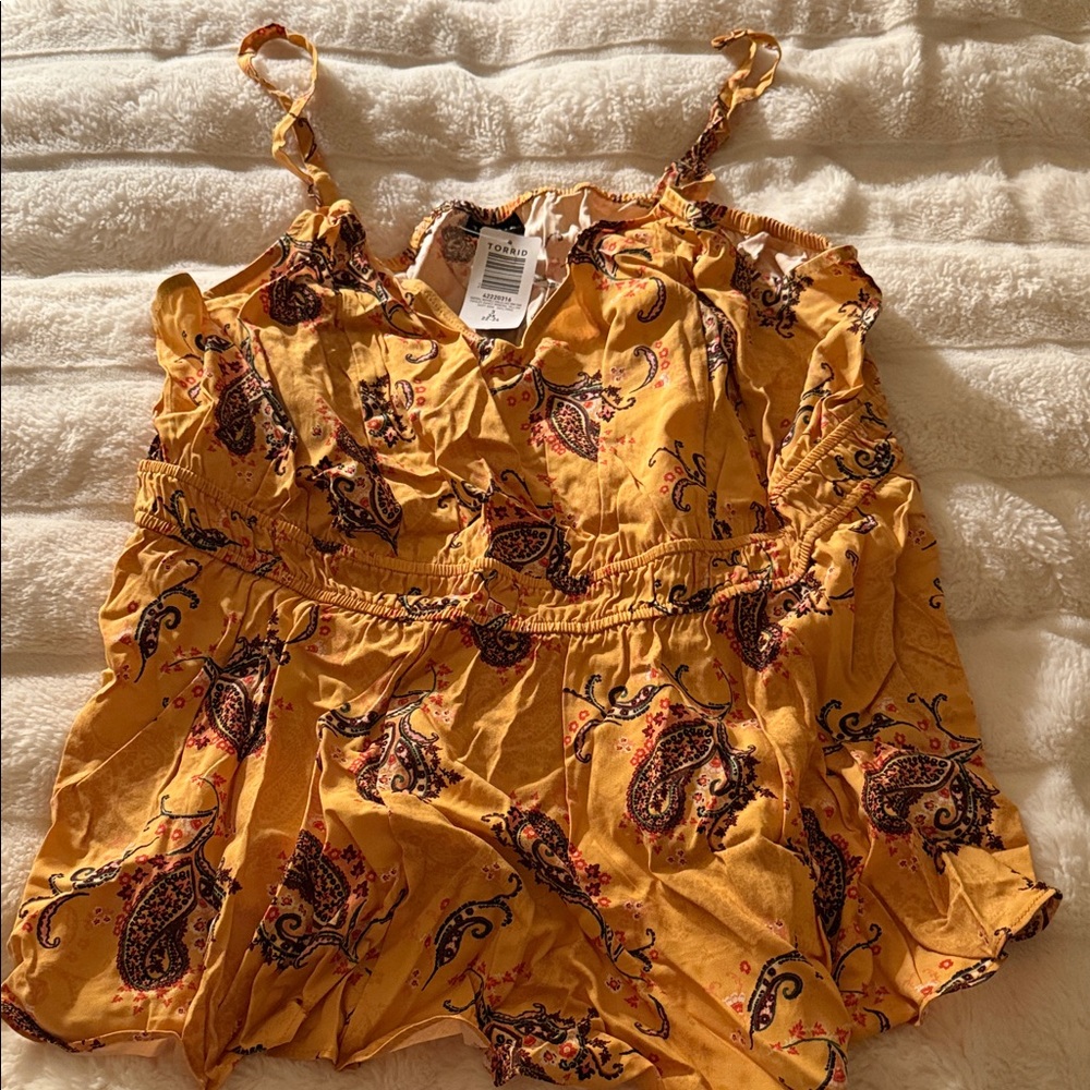 Torrid Yellow Paisley Print Top